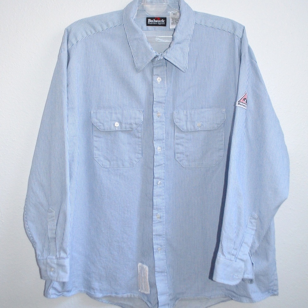 SOLD Bulwark FR Flame Resistant Shirt Striped 3XL